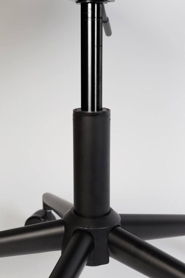 ZUIVER OMG LL kontorstol, hydejusterbar, med hjul - brun PU og sort metall