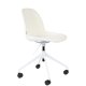 ZUIVER Albert Kuip kontorstol, m hjul - hvit polyester og hvit aluminium