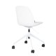ZUIVER Albert Kuip kontorstol, m hjul - hvit polyester og hvit aluminium