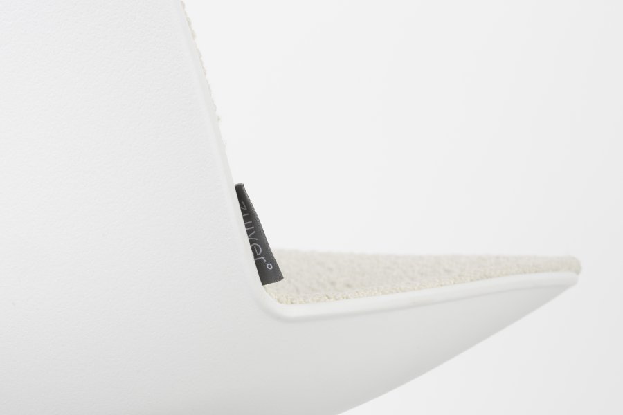 ZUIVER Albert Kuip kontorstol, m hjul - hvit polyester og hvit aluminium