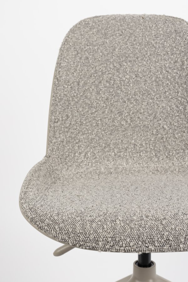 ZUIVER Albert Kuip kontorstol, m hjul - taupe polyester og taupe aluminium