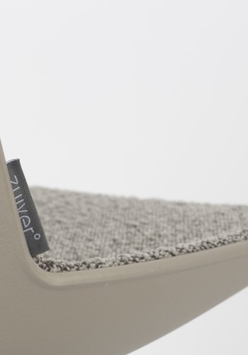ZUIVER Albert Kuip kontorstol, m hjul - taupe polyester og taupe aluminium