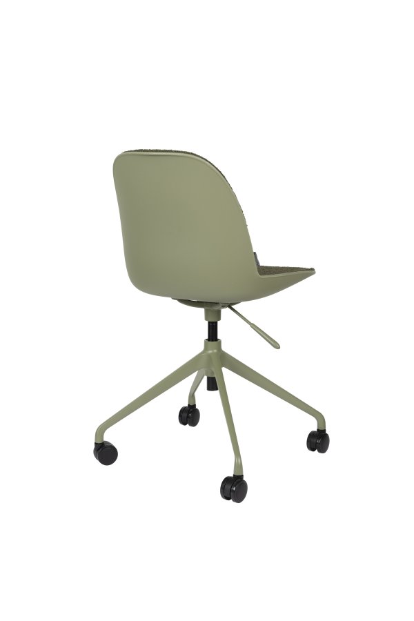 ZUIVER Albert Kuip kontorstol, m hjul - grnn polyester og grnn aluminium