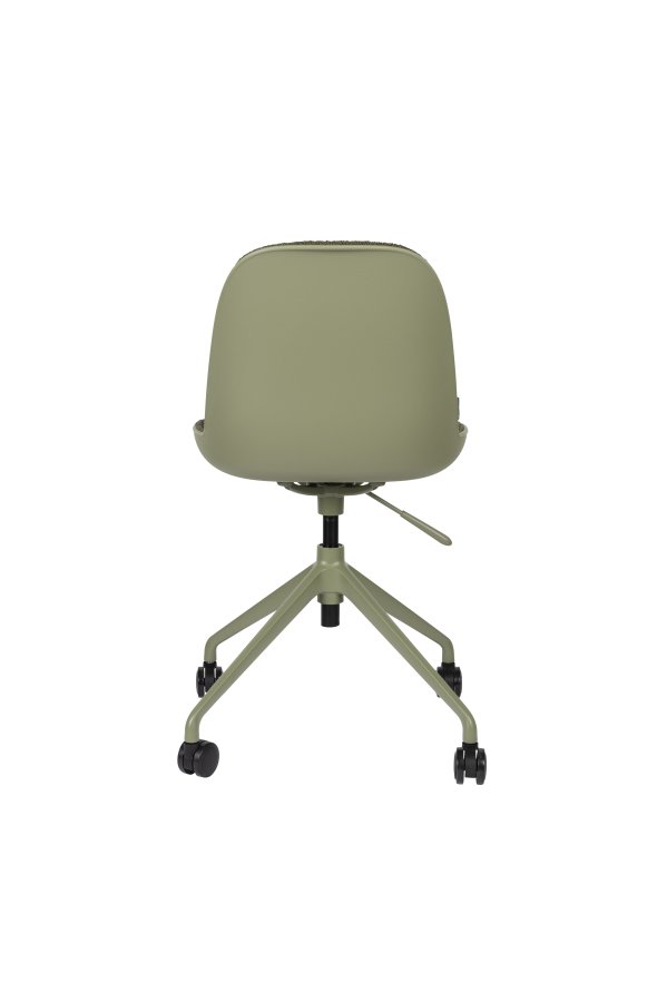 ZUIVER Albert Kuip kontorstol, m hjul - grnn polyester og grnn aluminium