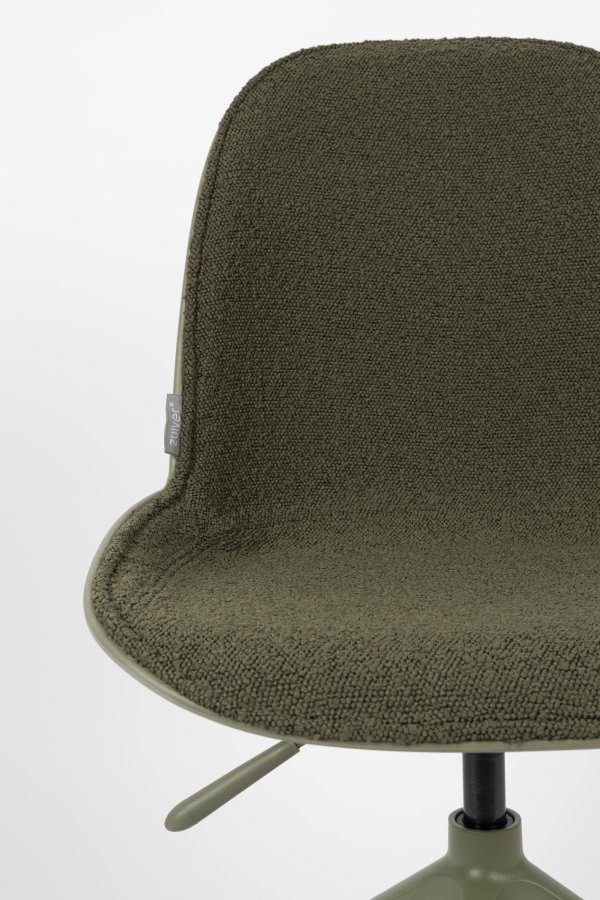 ZUIVER Albert Kuip kontorstol, m hjul - grnn polyester og grnn aluminium