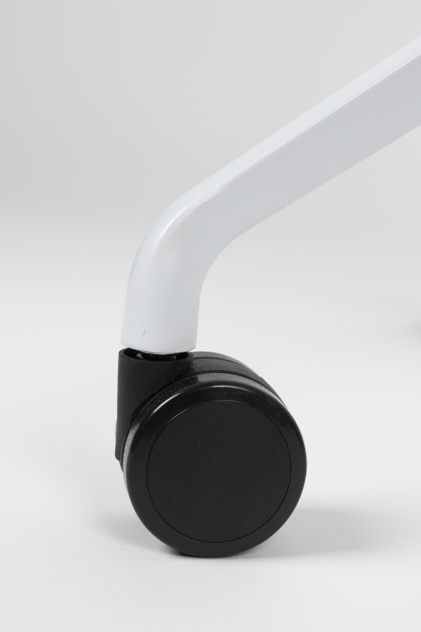 ZUIVER Albert Kuip Bürostuhl, mit Armlehnen und Rädern - weißes Polyester und weißes Aluminium