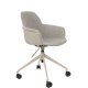 ZUIVER Albert Kuip kontorstol, med armlener og hjul - taupe polyester og taupe aluminium