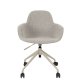 ZUIVER Albert Kuip kontorstol, med armlener og hjul - taupe polyester og taupe aluminium