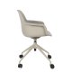ZUIVER Albert Kuip kontorstol, med armlener og hjul - taupe polyester og taupe aluminium