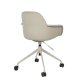 ZUIVER Albert Kuip kontorstol, med armlener og hjul - taupe polyester og taupe aluminium