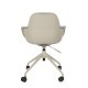 ZUIVER Albert Kuip kontorstol, med armlener og hjul - taupe polyester og taupe aluminium