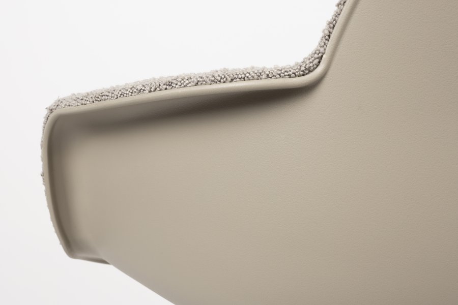ZUIVER Albert Kuip kontorstol, med armlener og hjul - taupe polyester og taupe aluminium