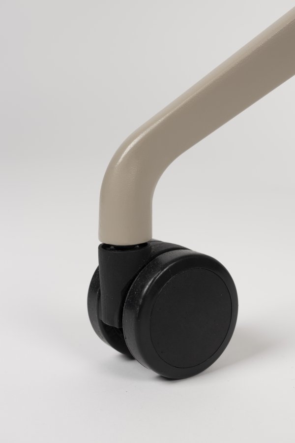 ZUIVER Albert Kuip kontorstol, med armlener og hjul - taupe polyester og taupe aluminium