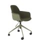 ZUIVER Albert Kuip kontorstol, med armlener og hjul - grnn polyester og grnn aluminium