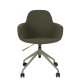 ZUIVER Albert Kuip kontorstol, med armlener og hjul - grnn polyester og grnn aluminium