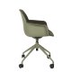 ZUIVER Albert Kuip kontorstol, med armlener og hjul - grnn polyester og grnn aluminium