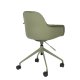 ZUIVER Albert Kuip kontorstol, med armlener og hjul - grnn polyester og grnn aluminium
