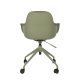 ZUIVER Albert Kuip kontorstol, med armlener og hjul - grnn polyester og grnn aluminium