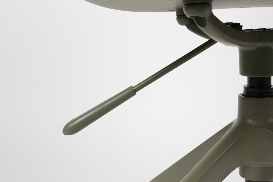 ZUIVER Albert Kuip kontorstol, med armlener og hjul - grnn polyester og grnn aluminium