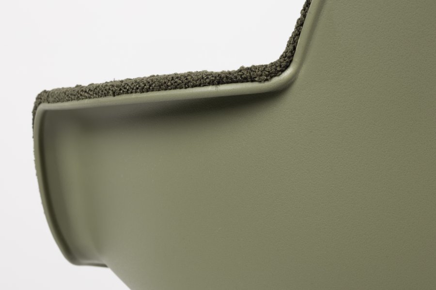 ZUIVER Albert Kuip kontorstol, med armlener og hjul - grnn polyester og grnn aluminium