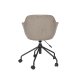 WHITE LABEL LIVING Junzo kontorstol, m. armln og hjul - gr fljl og stl