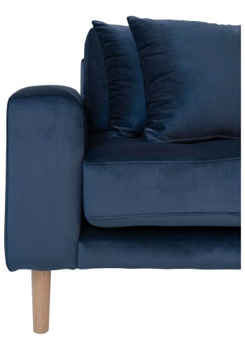 HOUSE NORDIC Lido sofa, med hyrevendt sjeselong - mrkebl velour 
