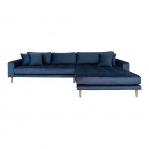 Lido sofa, m. hjrevendt chaiselong - mrkebl velour 
