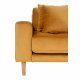 HOUSE NORDIC Lido sofa, med hyrevendt sjeselong - sennepsgul velur 
