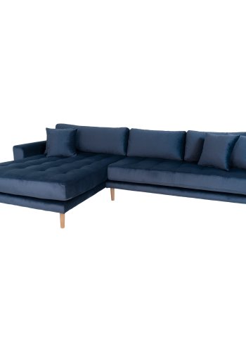 HOUSE NORDIC Lido sofa, med venstrevendt sjeselong - mrkebl velour 