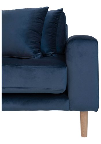 HOUSE NORDIC Lido sofa, med venstrevendt sjeselong - mrkebl velour 