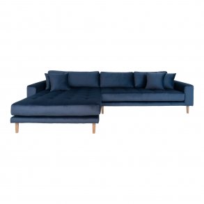 Lido sofa, m. venstrevendt chaiselong - mrkeblt velour 