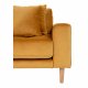 HOUSE NORDIC Lido sofa, med venstrevendt sjeselong - sennepsgul velur 