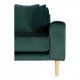 HOUSE NORDIC Lido lounge sofa, med venstre sjeselong - mrkegrnn velour og naturlig tre