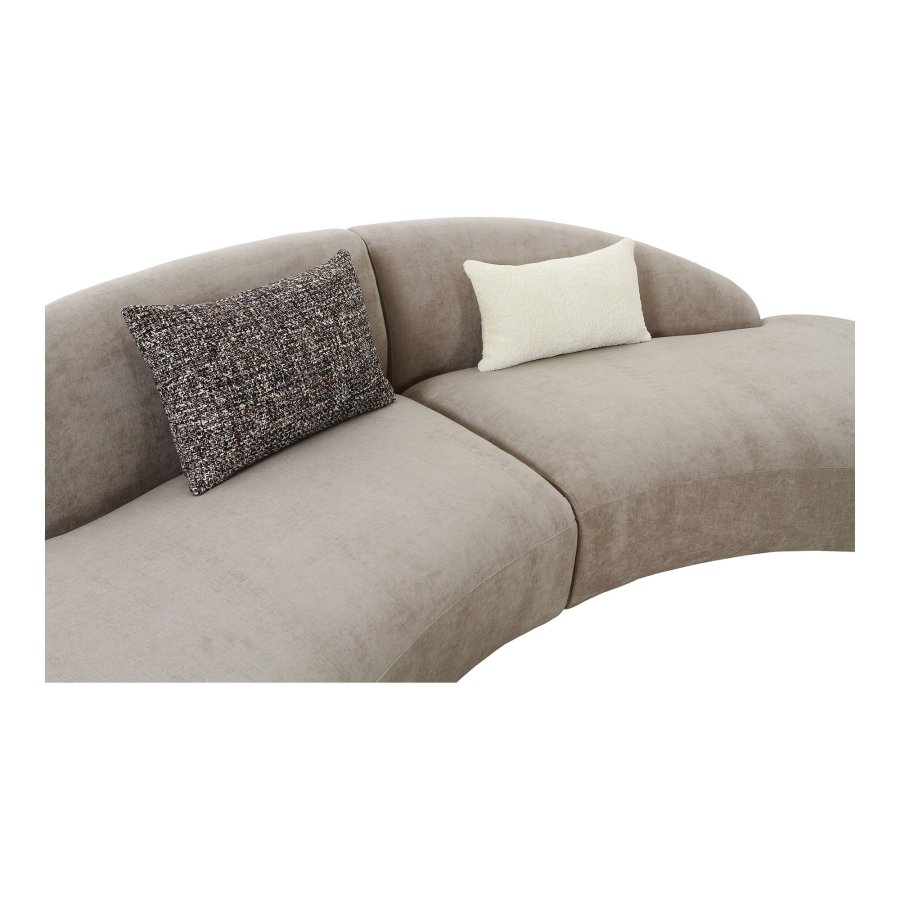 HOUSE NORDIC Sofa med 2 puter, chenille, natur, HN1256