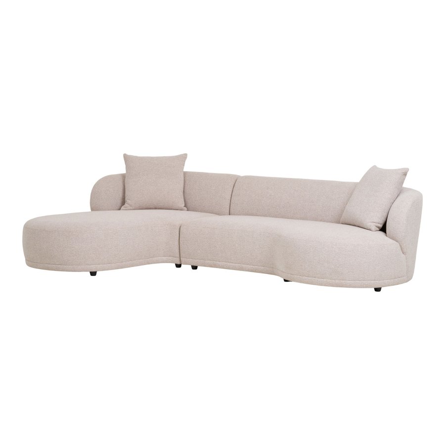 HOUSE NORDIC Kingston Sofa - Sofa med 2 puter, venstrevendt, natur, HN1295