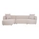HOUSE NORDIC Kingston Sofa - Sofa med 2 puter, venstrevendt, natur, HN1295