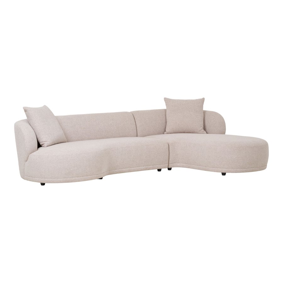 HOUSE NORDIC Kingston Sofa - Sofa med 2 puter, hyrevendt, natur, HN1295