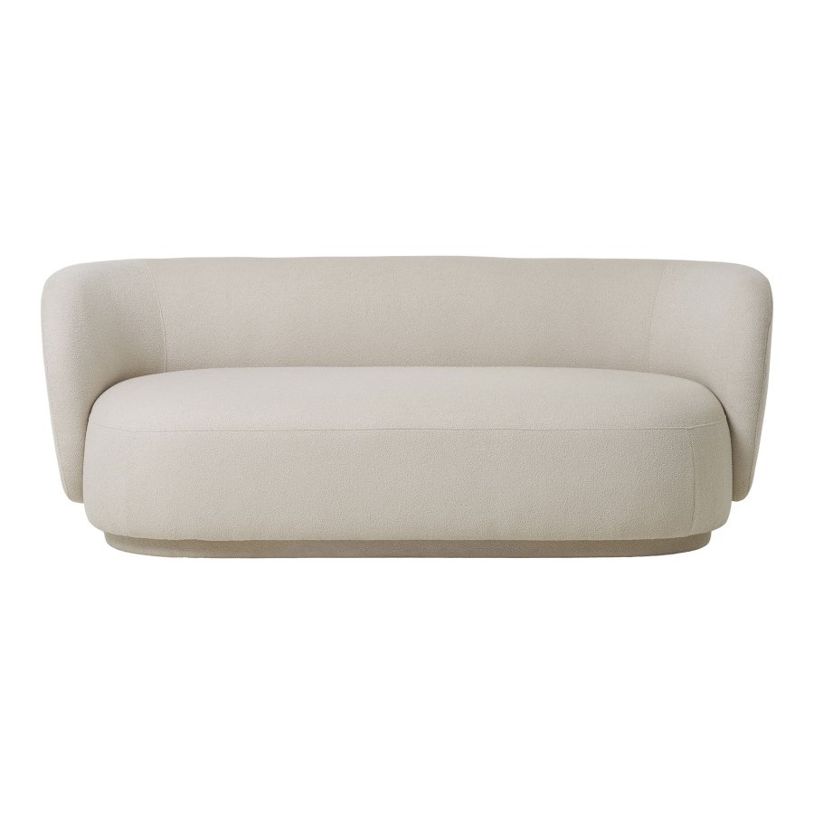 HOUSE NORDIC Mykonos 2,5-seters sofa - sandfarget polyesterstoff og metall