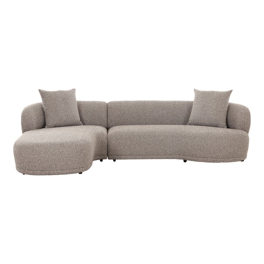 HOUSE NORDIC Kingston Sofa - Sofa med 2 puter, venstrevendt, brun, HN1299