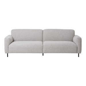 HOUSE NORDIC Salvador 3 pers. sofa - lysegr boucl polyester stof og sort stl