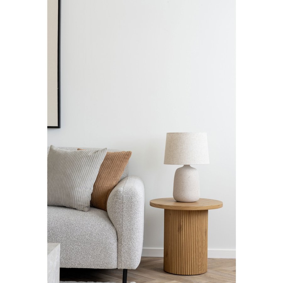 HOUSE NORDIC Salvador loungesofa, med venstre sjeselong - lys grtt bouclé polyesterstoff og svart