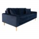 HOUSE NORDIC Lido 2,5-manns sofa - mrkebl velour og naturlig tre