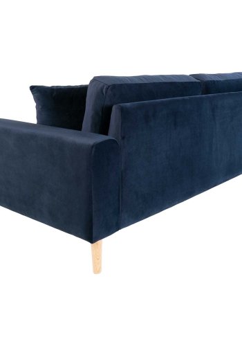 HOUSE NORDIC Lido 2,5-manns sofa - mrkebl velour og naturlig tre