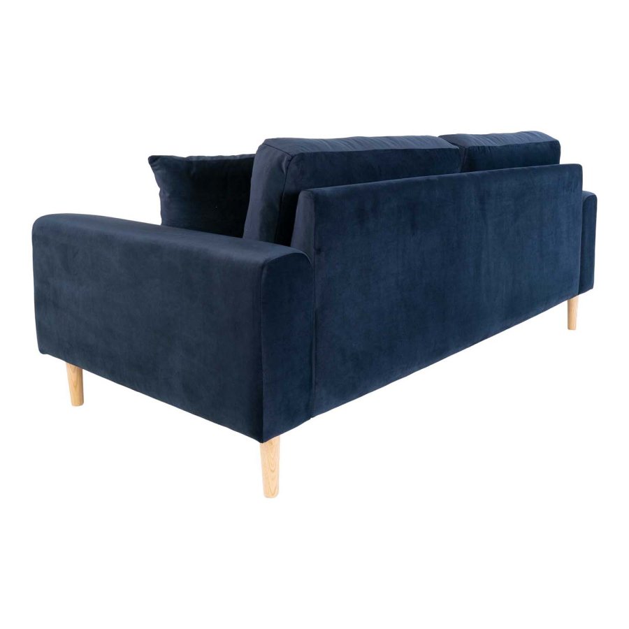 HOUSE NORDIC Lido 2,5-manns sofa - mrkebl velour og naturlig tre