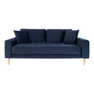 HOUSE NORDIC Lido 2,5 pers sofa - mrkebl velour og natur tr