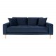 HOUSE NORDIC Lido 2,5-manns sofa - mrkebl velour og naturlig tre