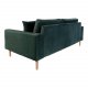HOUSE NORDIC Lido 2,5-manns sofa - mrkegrnn velour og naturlig tre