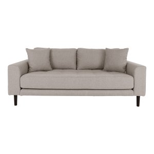 HOUSE NORDIC Lido 2,5 pers. sofa, m. 2 puder - stone polyester og sort tr