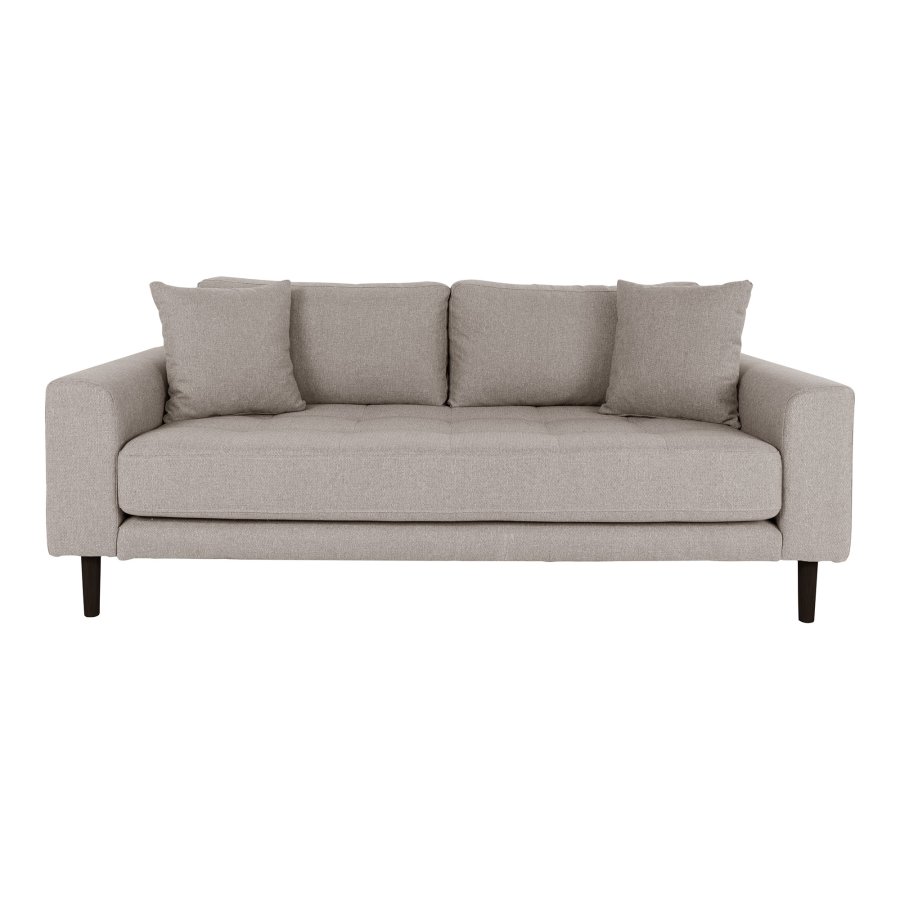 HOUSE NORDIC Lido 2,5 pers. sofa, m. 2 puter - stein polyester og svart tre