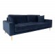 HOUSE NORDIC Lido 3-manns sofa - mrkebl velour og naturlig tre
